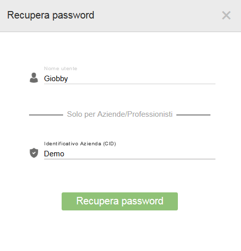 Procedura per reimpostare la password